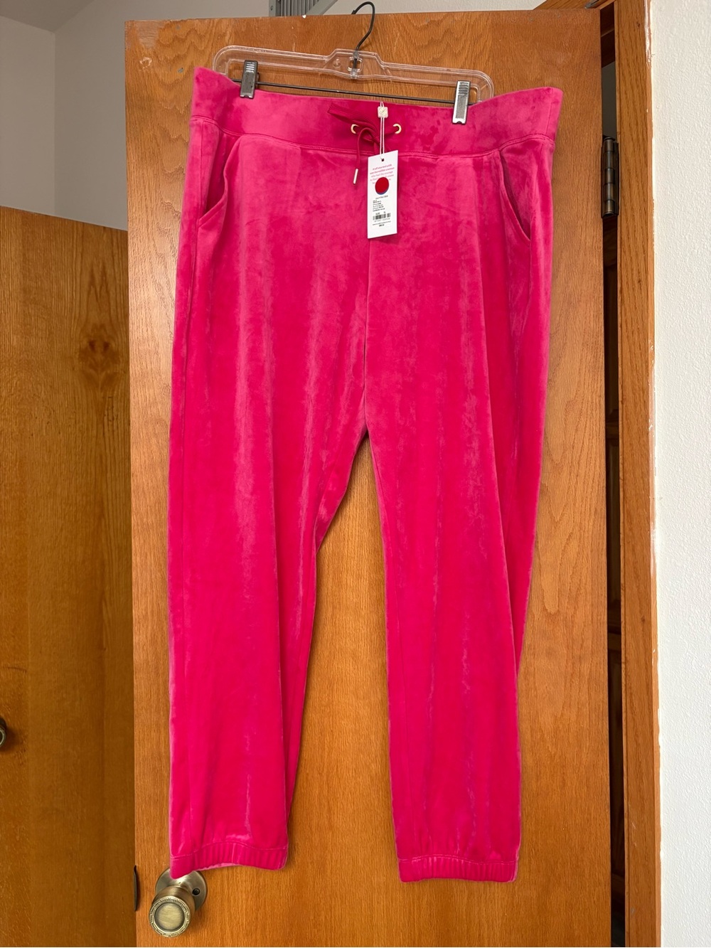 NWT Lilly Pulitzer Mallie velour pants Raspberry Rouge XL